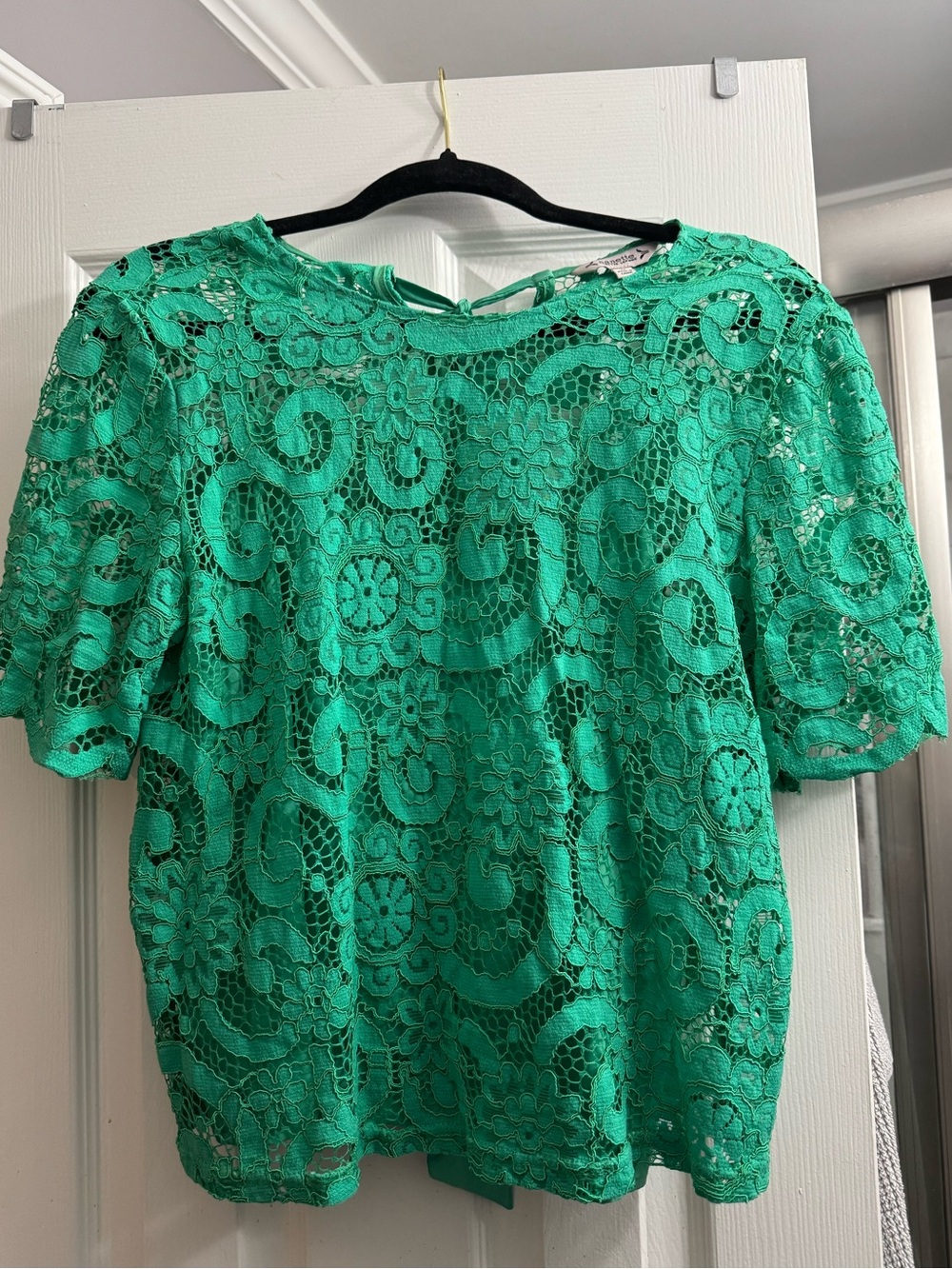 Nanette Lepore Emerald Green Bow Back Top